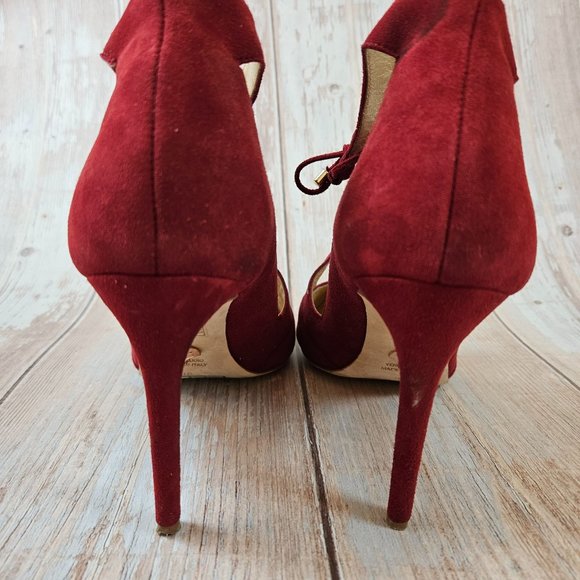 Chelsea Paris‎ Red Suede cutout lace up heel, size EU 39 - Picture 3 of 9